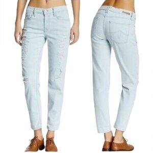 LEVEL 99 Sienna Tomboy Jeans Distressed Blizzard Wash High Rise Size 28